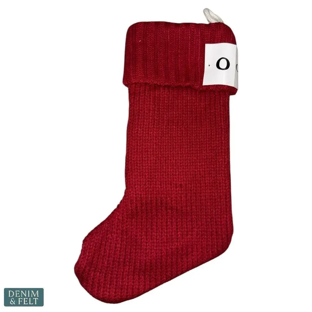 NEW Wondershop Red Knit Monogram Christmas Stocking Letter O‎ Holiday Decor